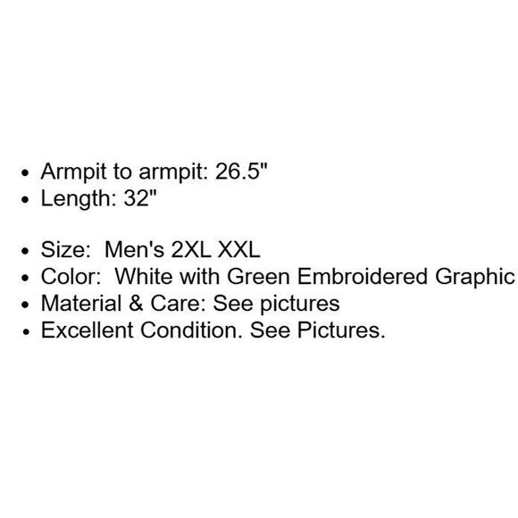 Cubavera Shirt 2XL Mens XXL White Green Embroidery Graphic Linen Cotton Casual - Picture 4 of 16